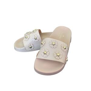 Kate Spade Spring Flower Slides Sandals Rose Smoke Pink Size 8
